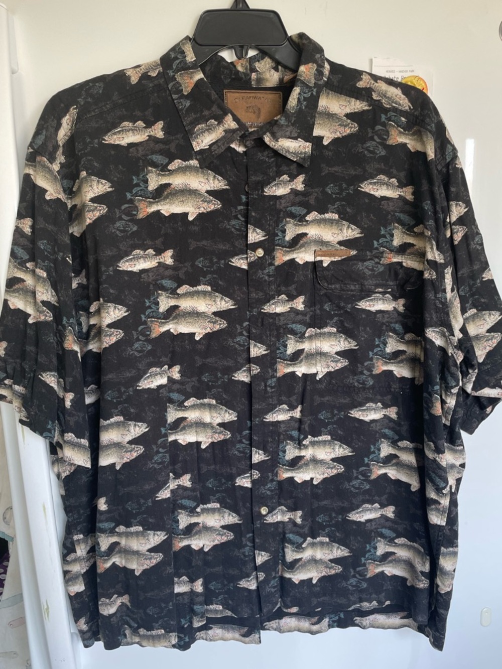 Sportsman Clearwater Outfitters Fish Pattern Men's Shirt XXL Fishermen Outdoors